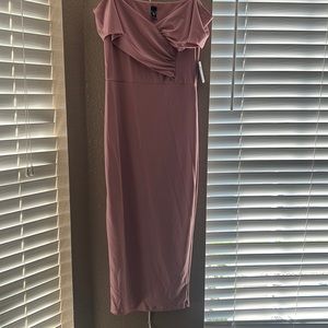 Off the shoulder mauve, Windsor midi dress